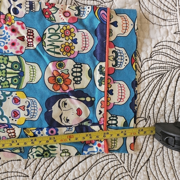 EUC The Cats Pajamas Sugar Skull Frida PJ Pants Women Small Cotton - Picture 10 of 11